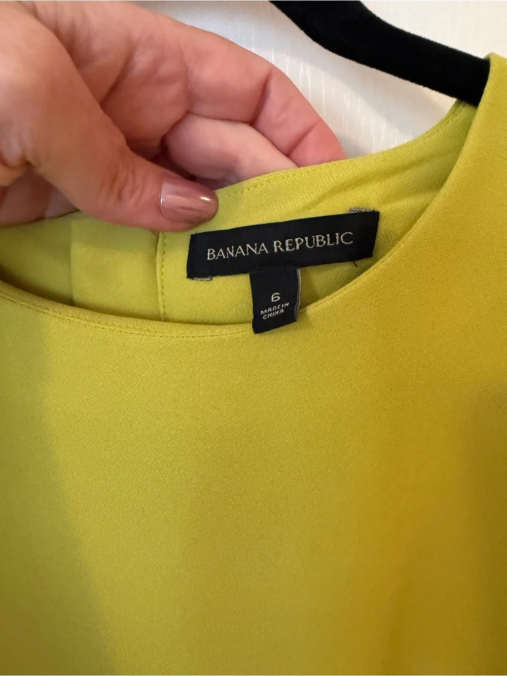 Banana Republic Chartreuse Short Sleeve Puff Blouse